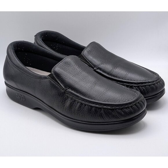 SAS Tripad Black Flats Loafers Comfort Slip On Leather Women's Size 9.5 N Narrow - Picture 1 of 7